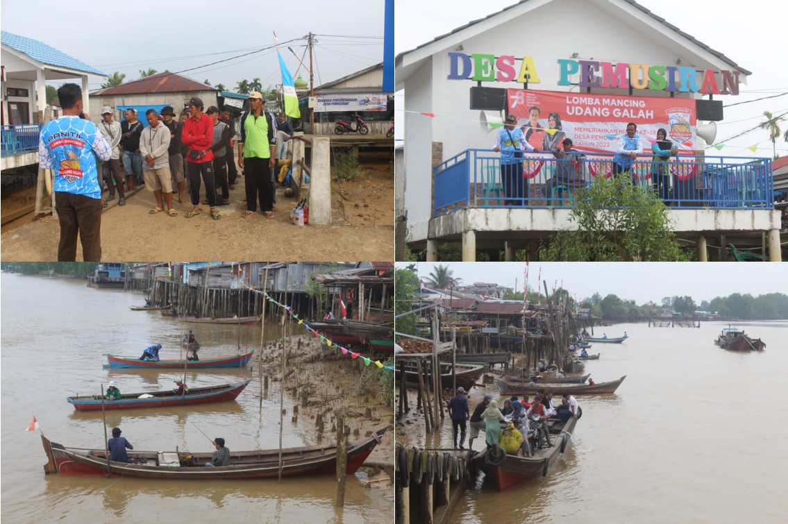 Serunya Lomba Mancing Udang Galah di Sungai Pemusiran Meriahkan HUT RI ke-78